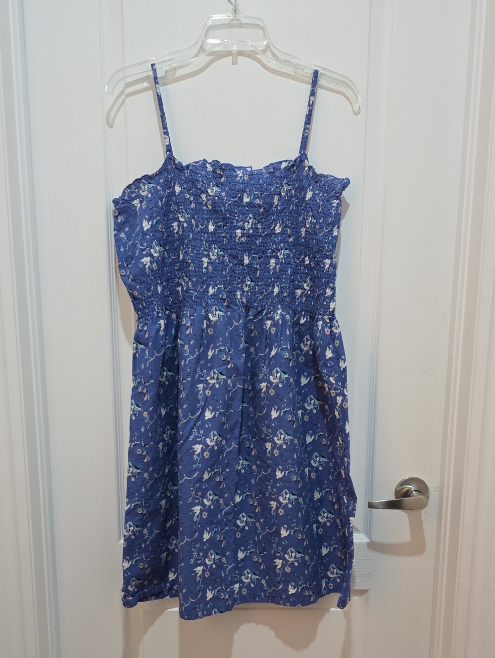 H&M Girls Blue Floral Smocked Sundress #K2605-0233